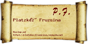 Platzkó Fruzsina névjegykártya